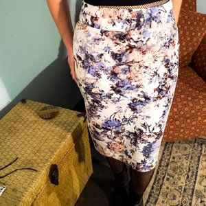 Grace Elements stretchy floral pencil skirt